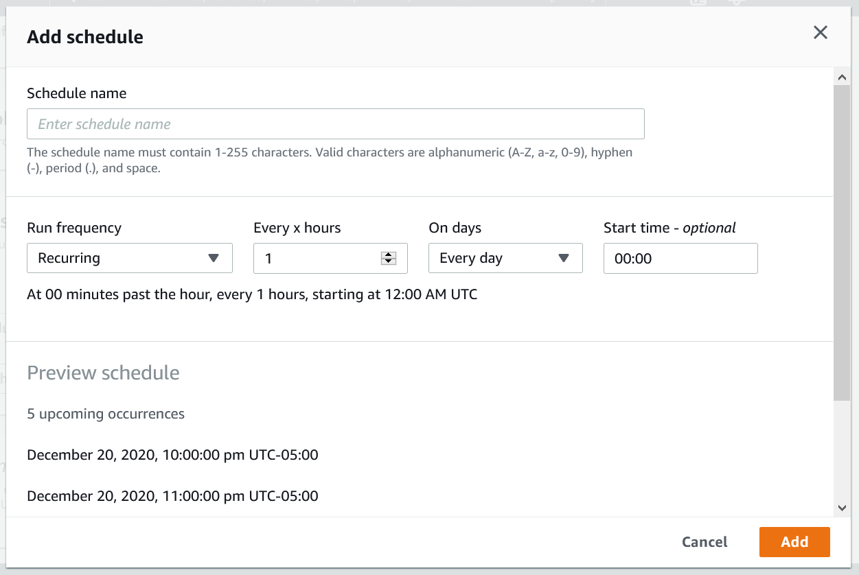 DataBrew Job Schedule